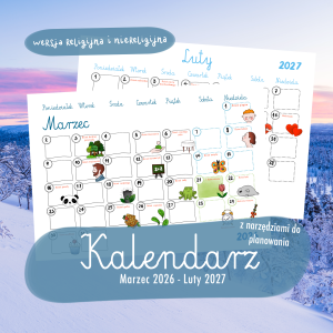 Rodzinny kalendarz MARZEC 2026 - LUTY 2027